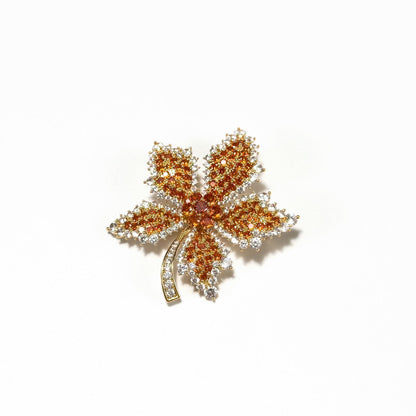 Orange Maple Leaf Brooch