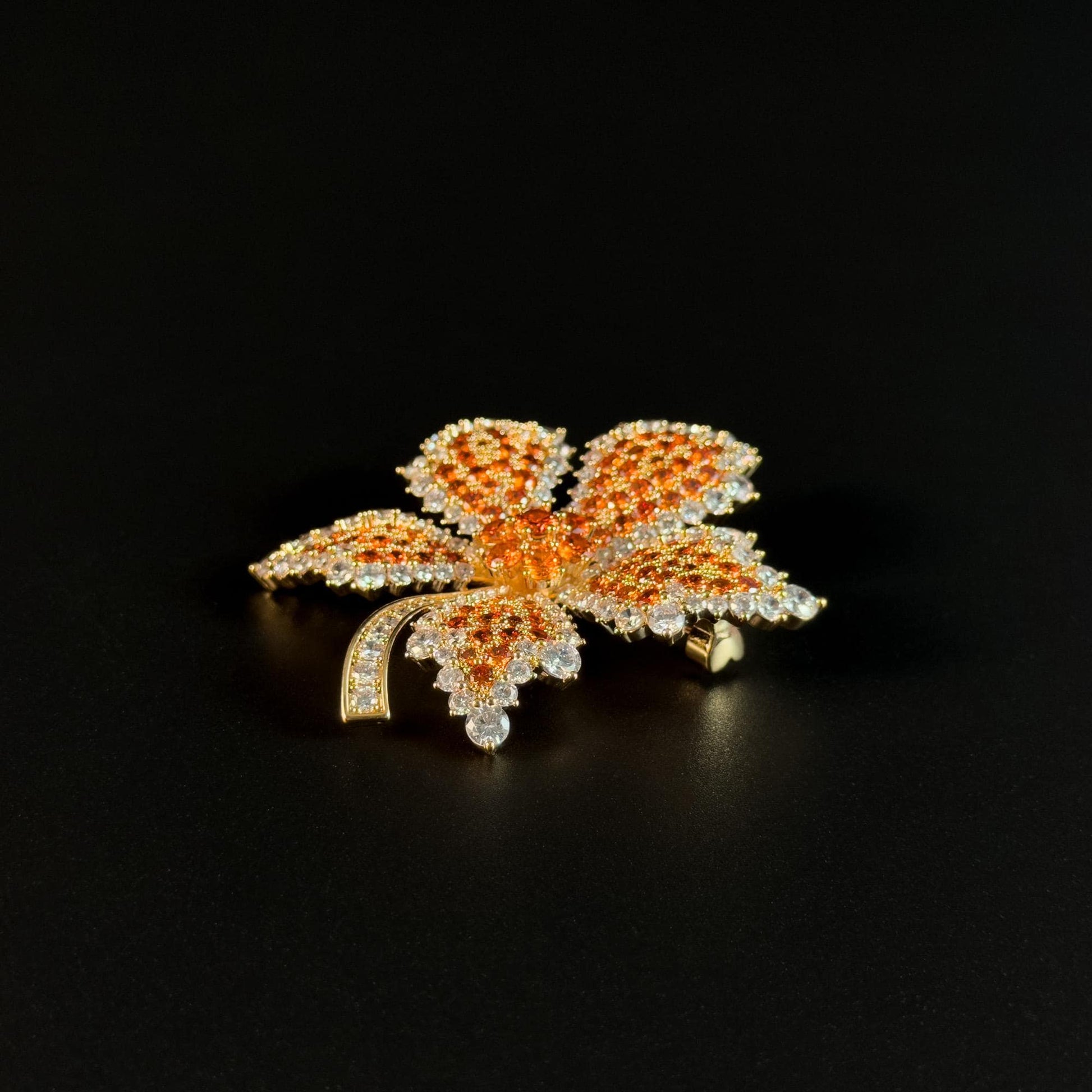Orange Maple Leaf Brooch