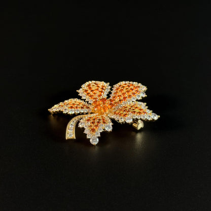 Orange Maple Leaf Brooch