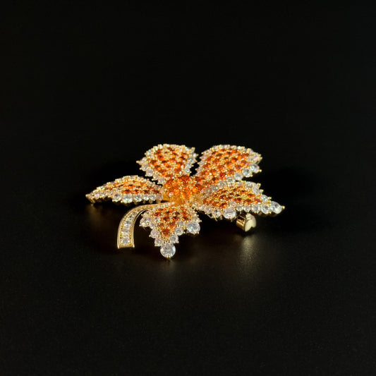 Orange Maple Leaf Brooch