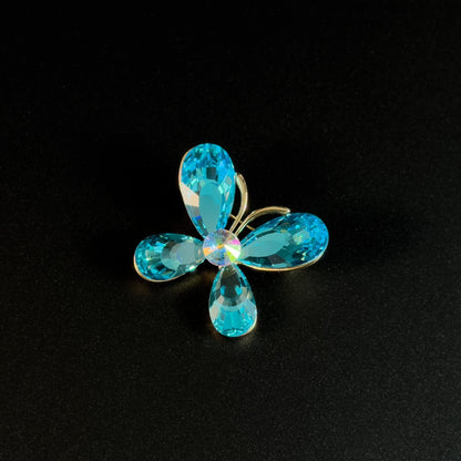 Lake Blue Crystal Butterfly Brooch
