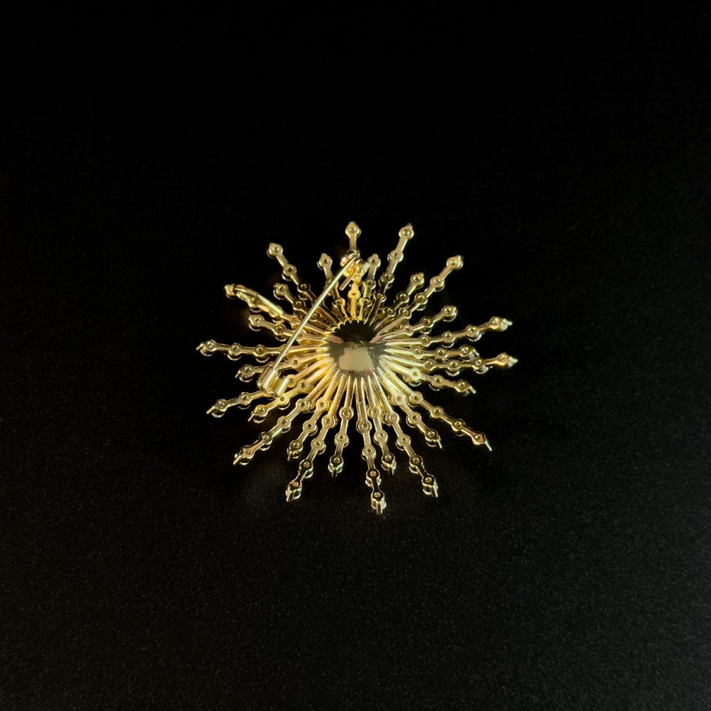 Golden Pearl Sunflower Brooch