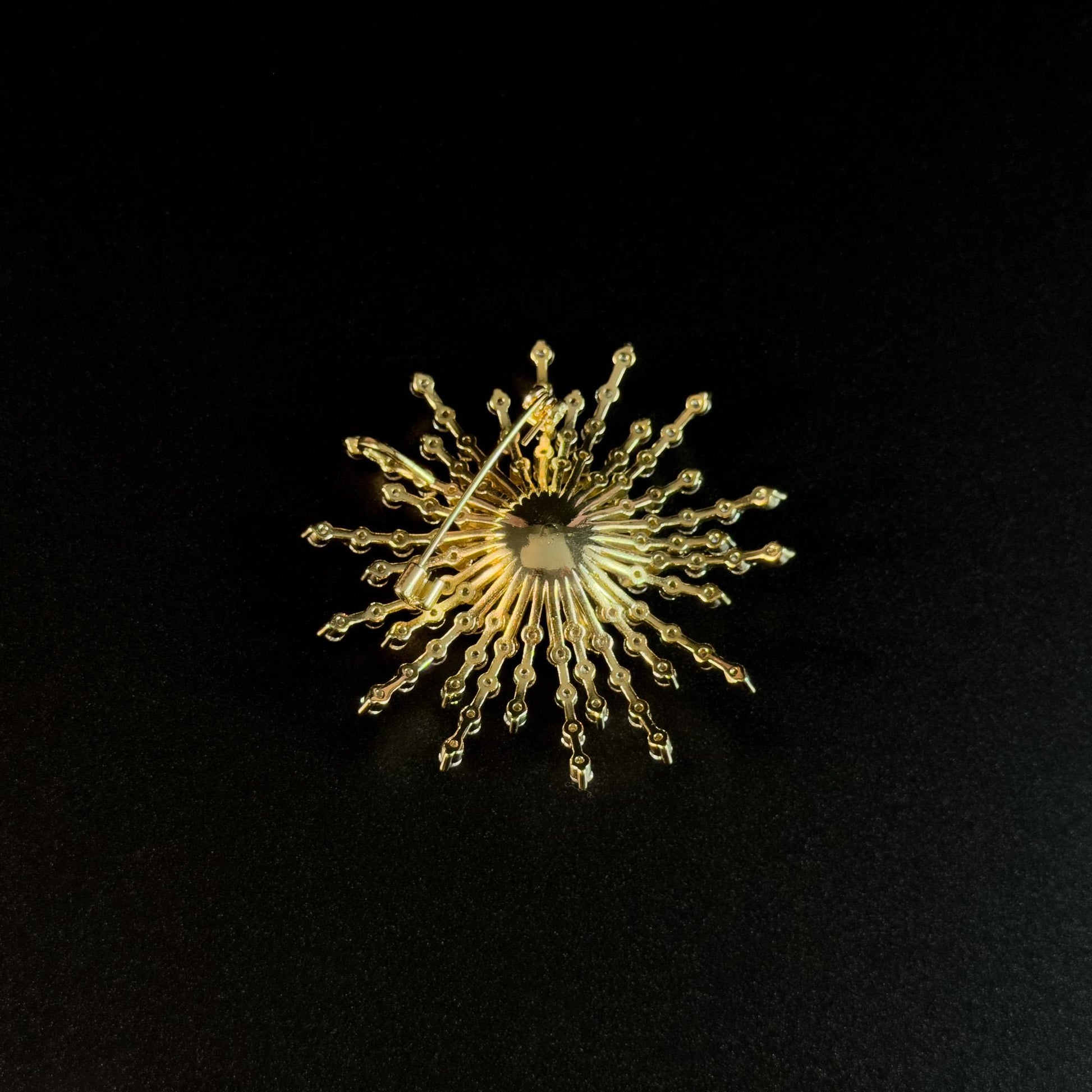 Golden Pearl Sunflower Brooch