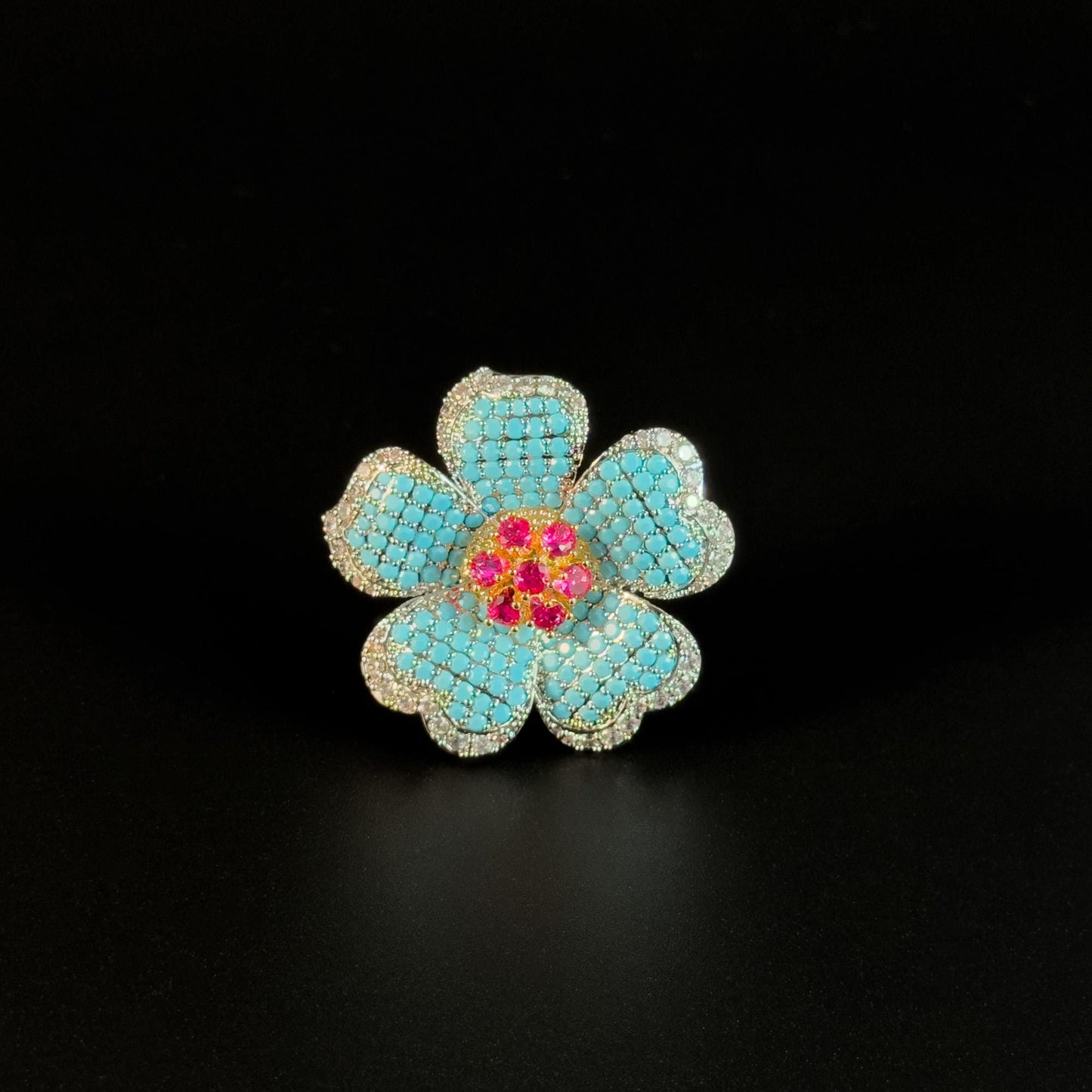 Blue Flower Brooch