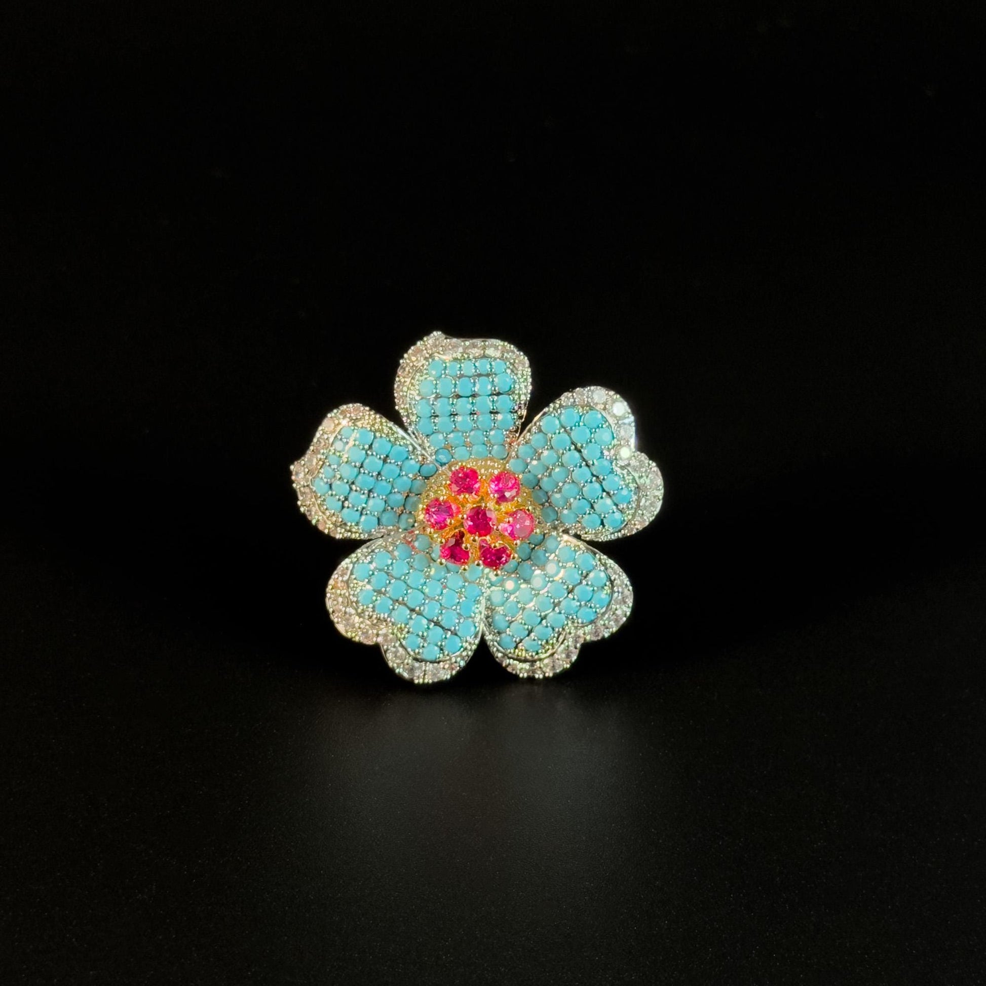 Blue Flower Brooch