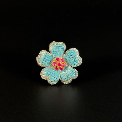 Blue Flower Brooch