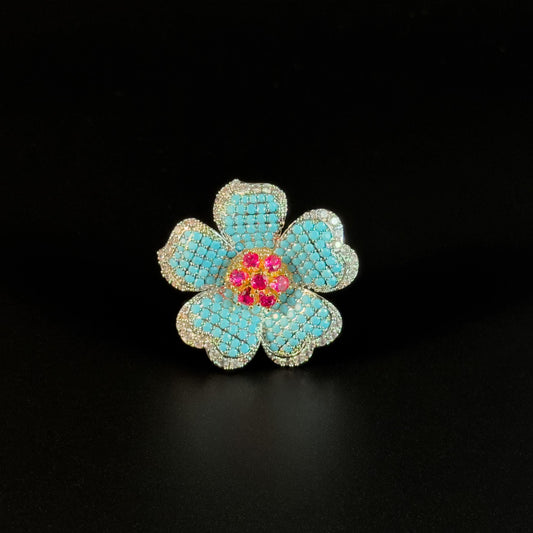 Blue Flower Brooch
