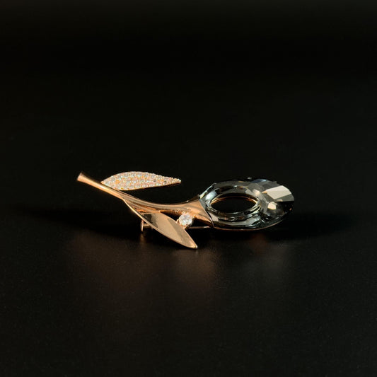 Grey Tulip Bouquet Brooch