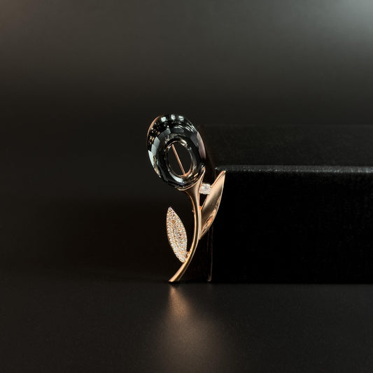 Grey Tulip Bouquet Brooch