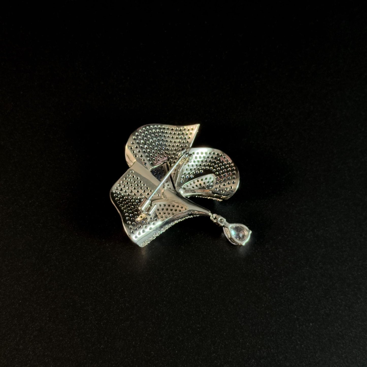 Dark Blue Bow Pendant Brooch