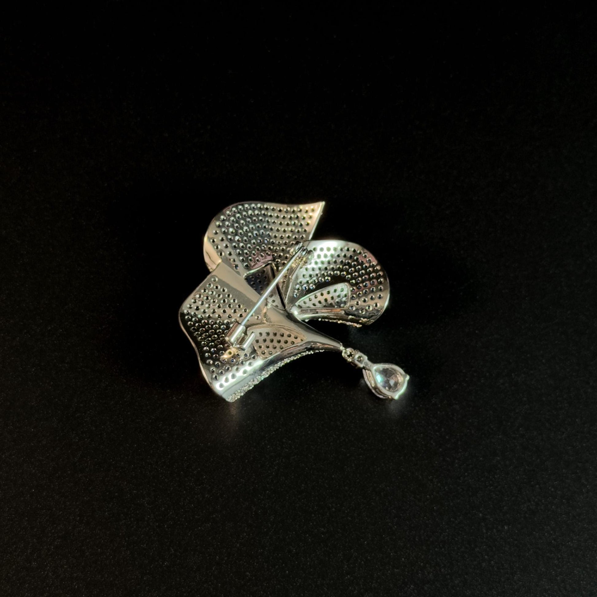 Dark Blue Bow Pendant Brooch