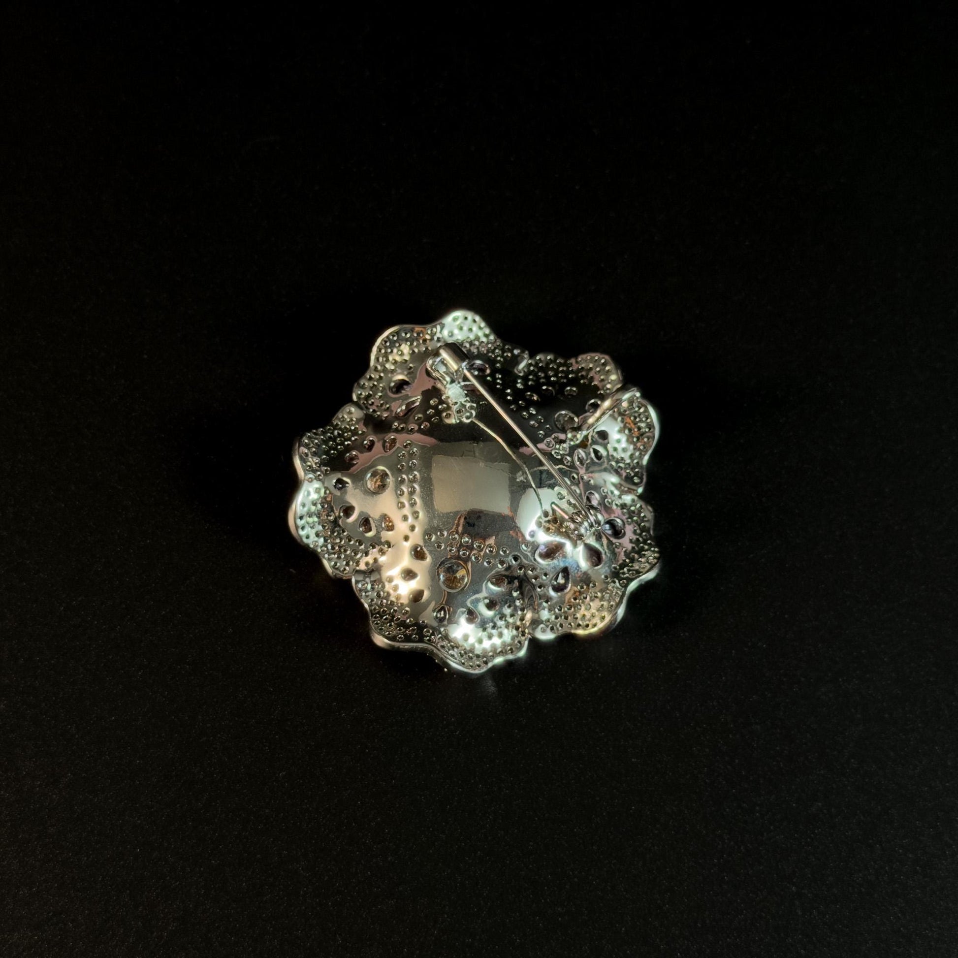 Zirconia Peony Brooch