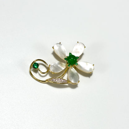 Shell Flower Brooch