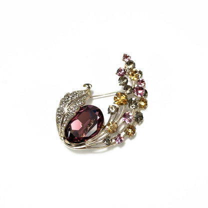 Zircon Feather Brooch