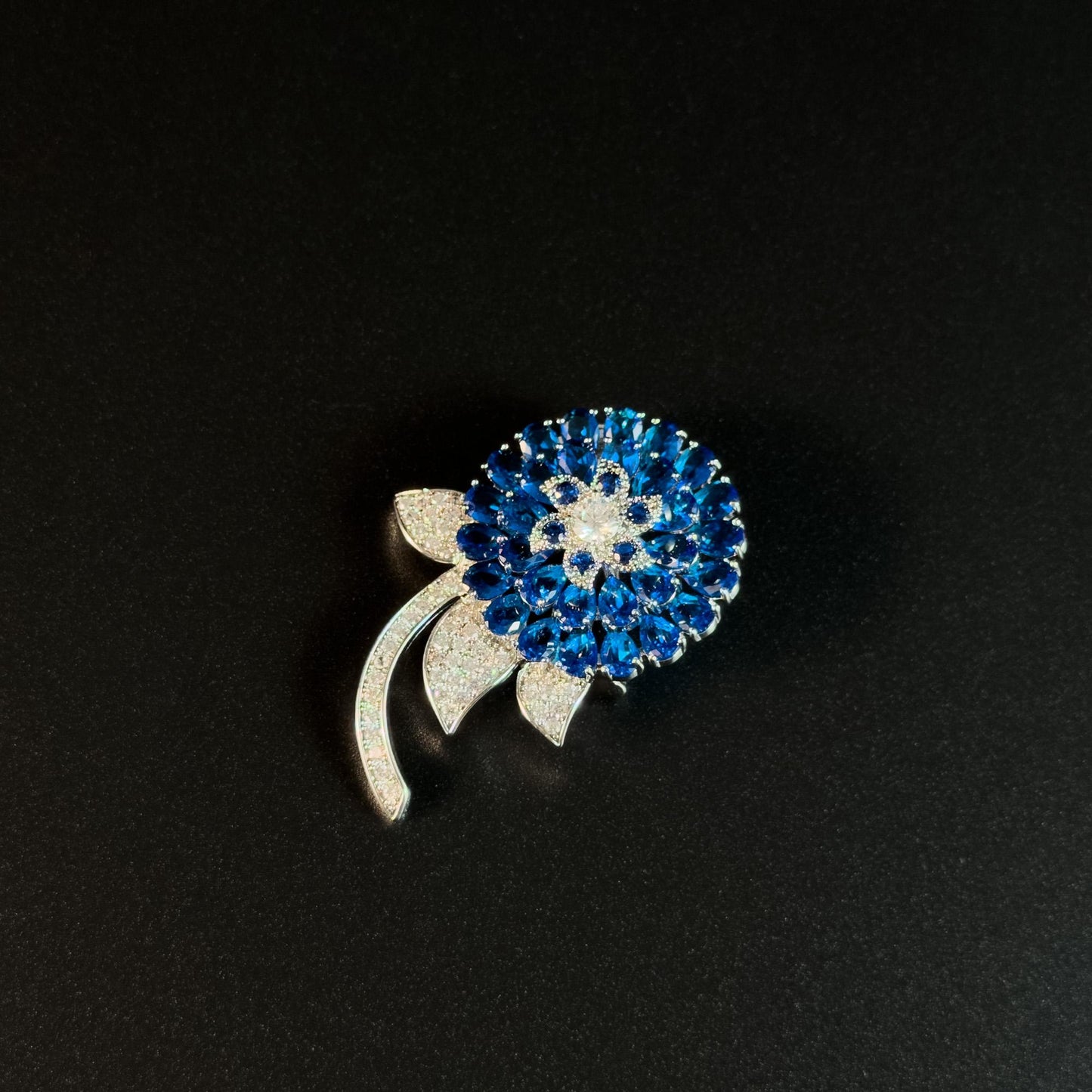 Blue Dandelion Brooch