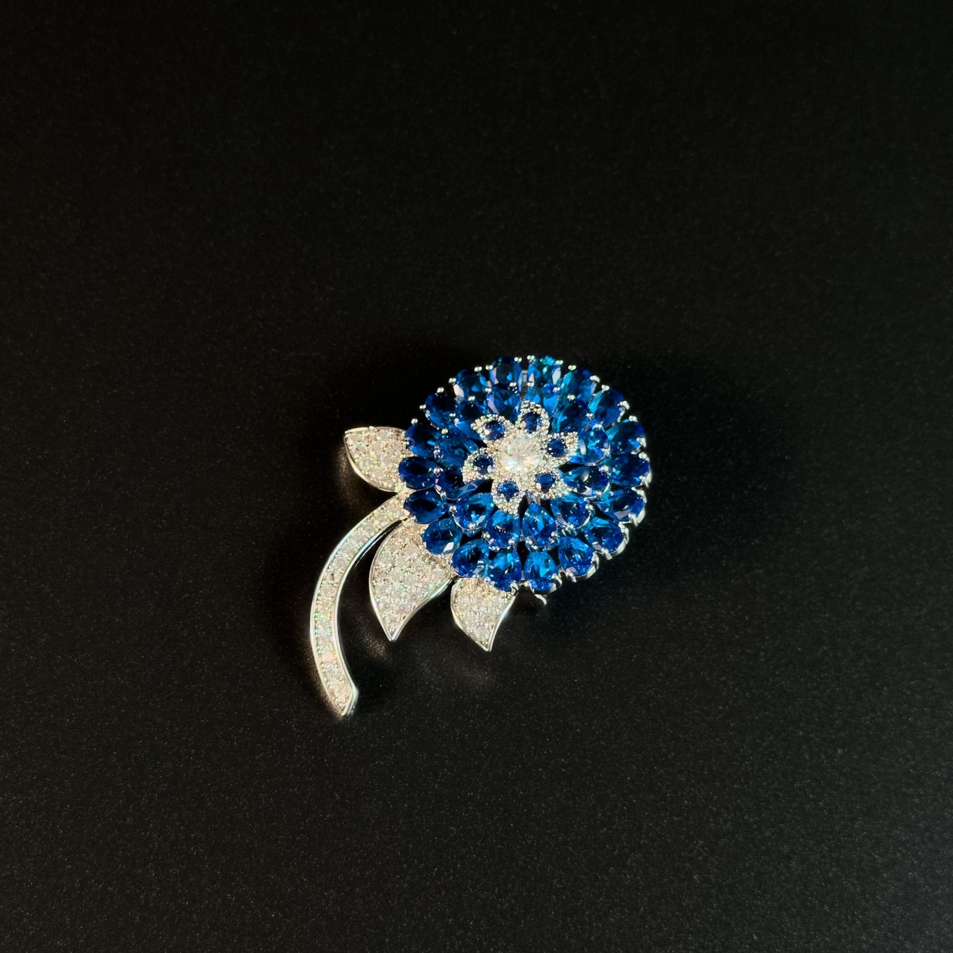 Blue Dandelion Brooch