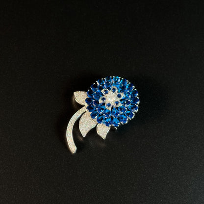 Blue Dandelion Brooch