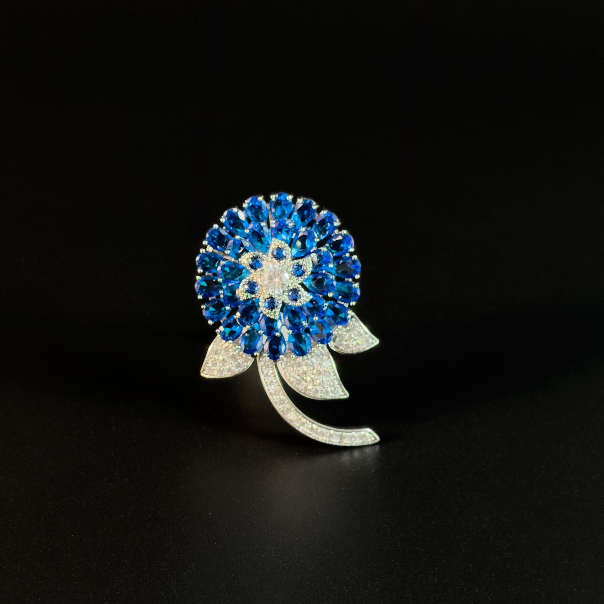 Blue Dandelion Brooch