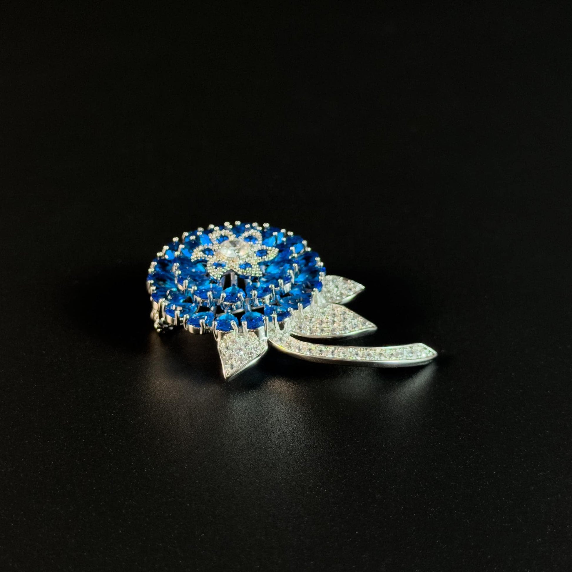Blue Dandelion Brooch