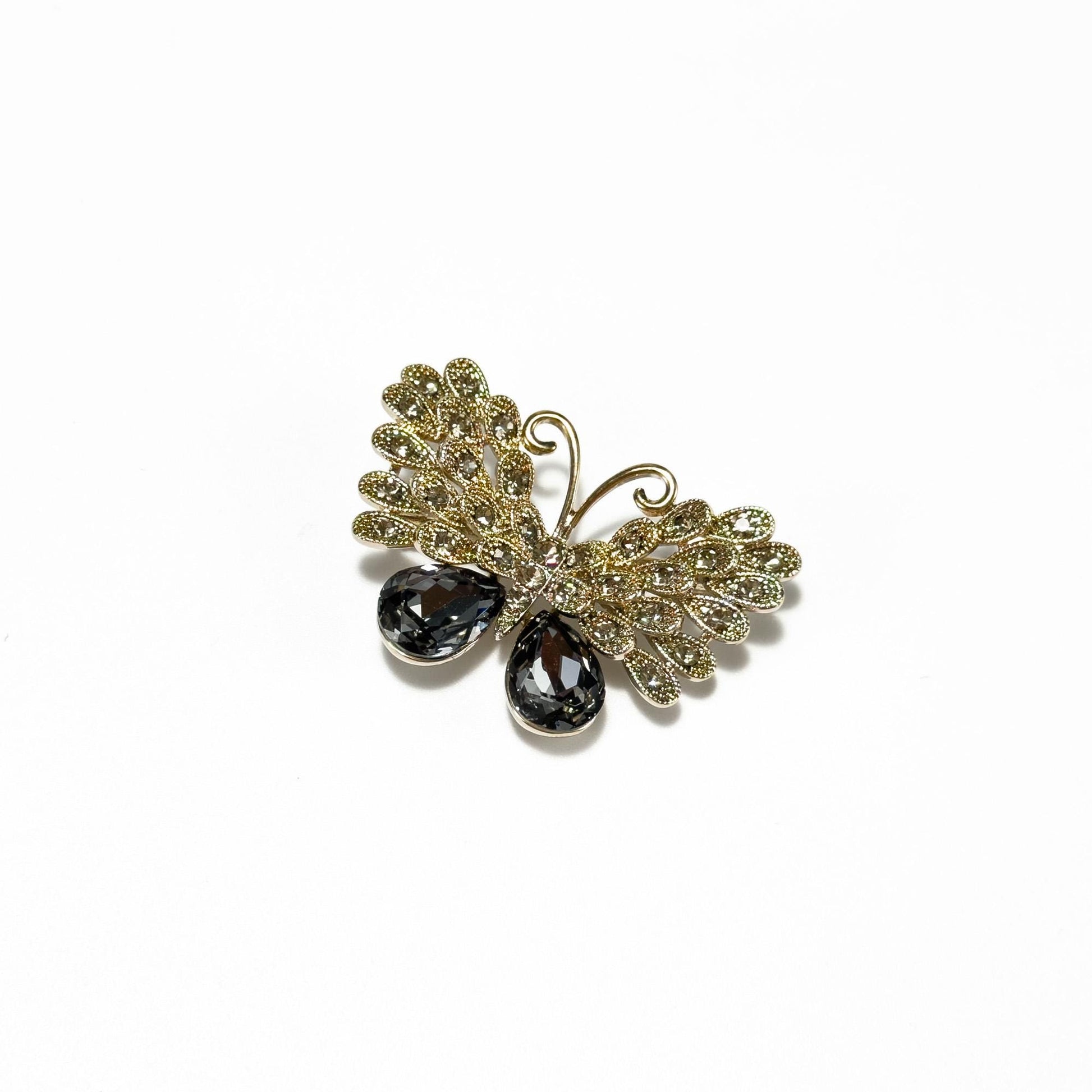 Black and Gold Butterfly Brooch
