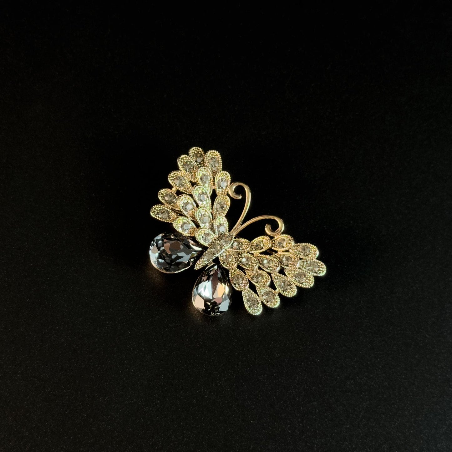 Black and Gold Butterfly Brooch