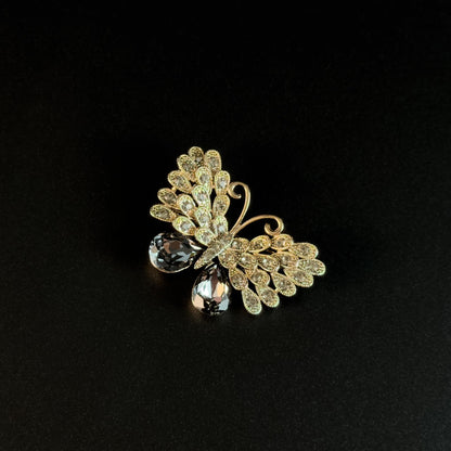Black and Gold Butterfly Brooch