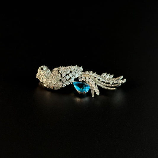 Sapphire Parrot Brooch