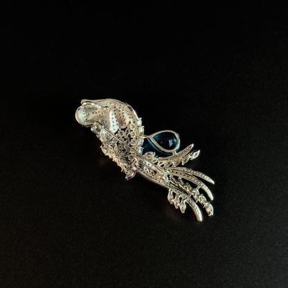 Sapphire Parrot Brooch