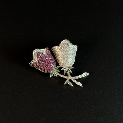 Double Flower Brooch