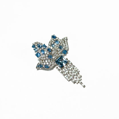 Butterfly Tassel Blue Topaz Brooch