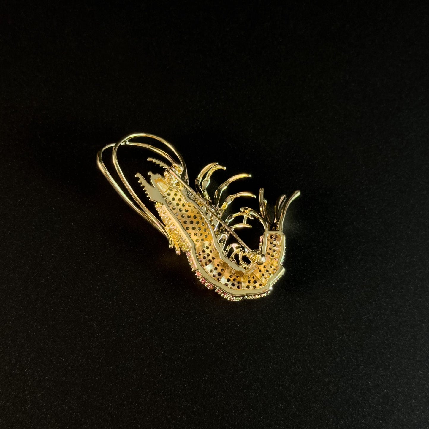 Golden Shrimp Brooch