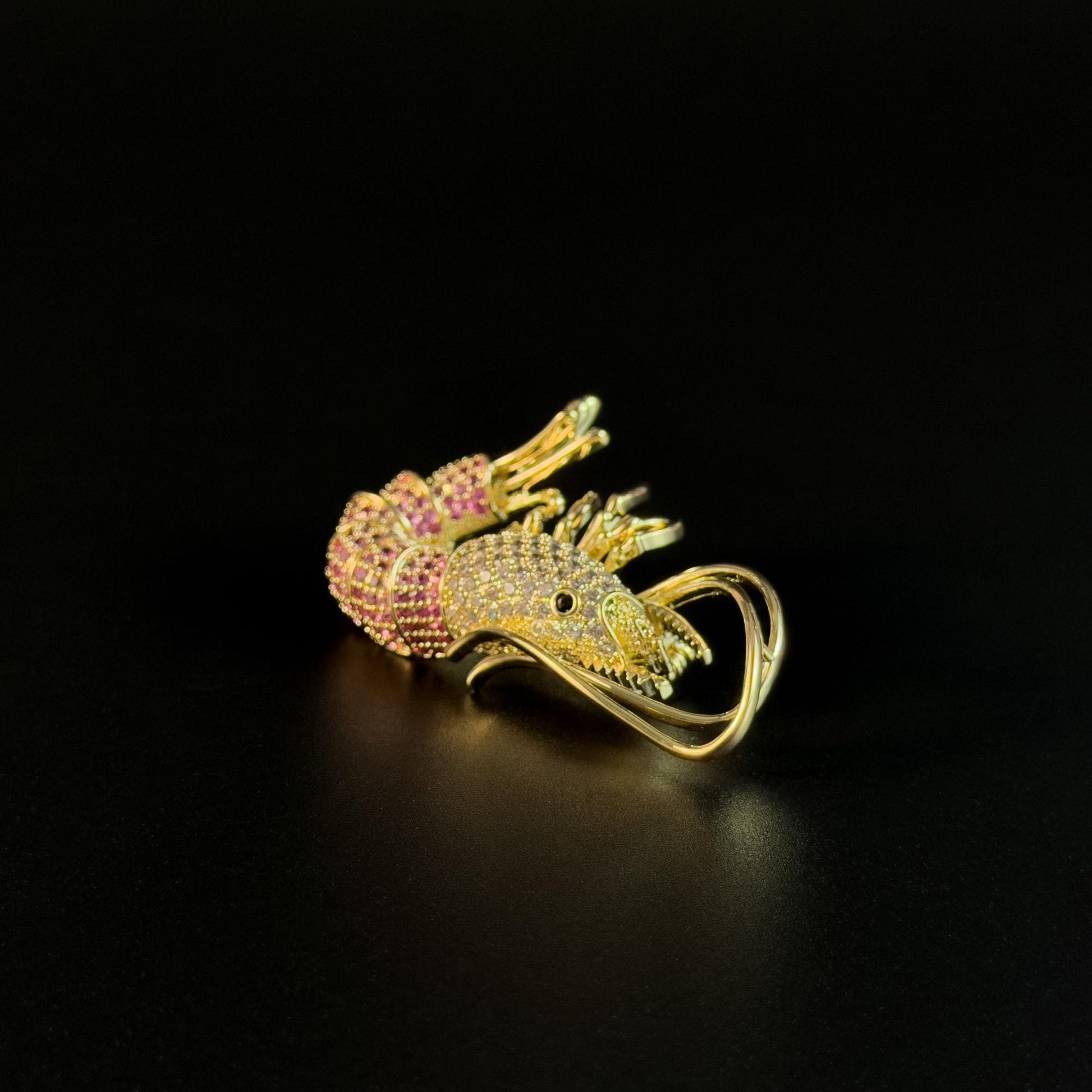 Golden Shrimp Brooch
