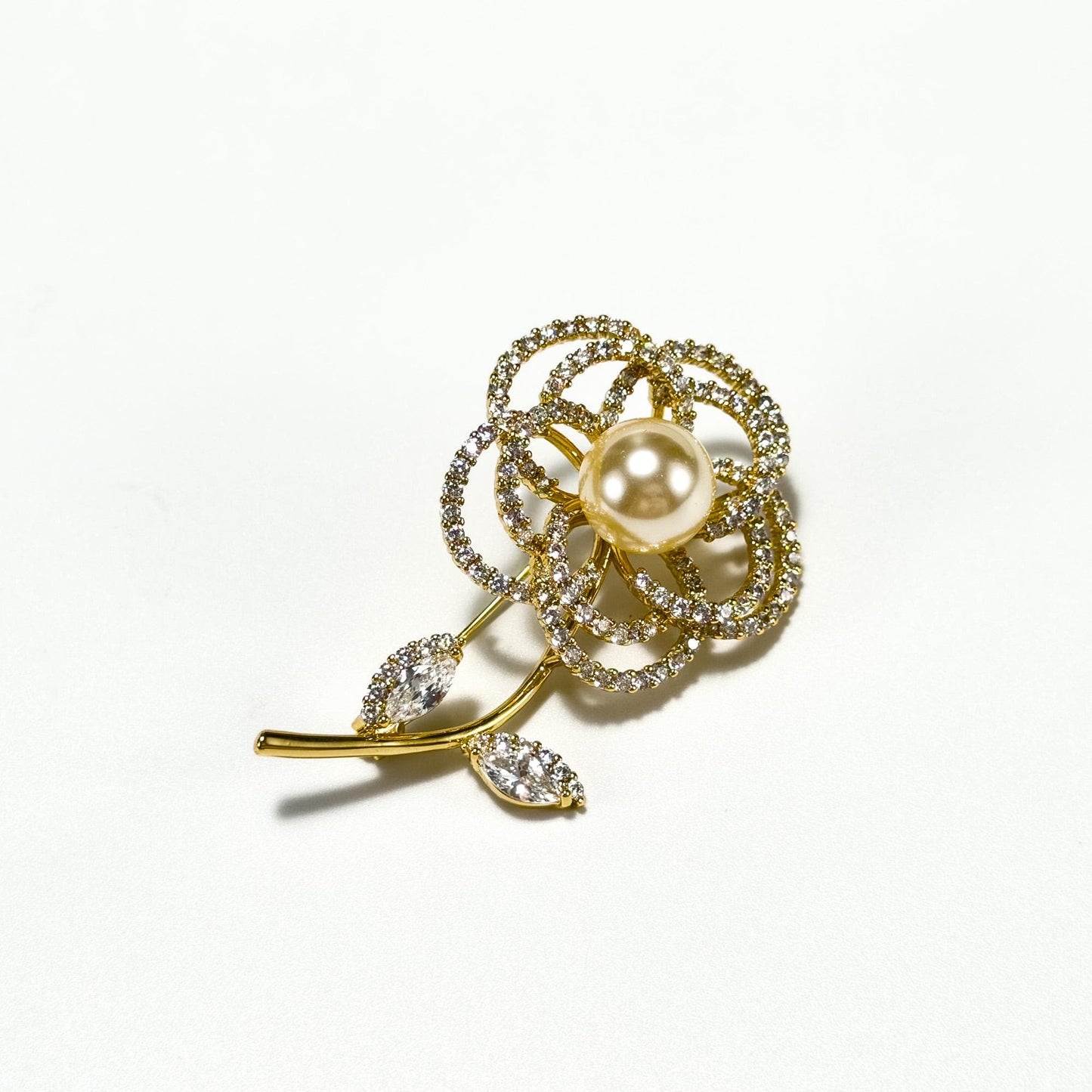 Pearl Camellia Tree Brooch
