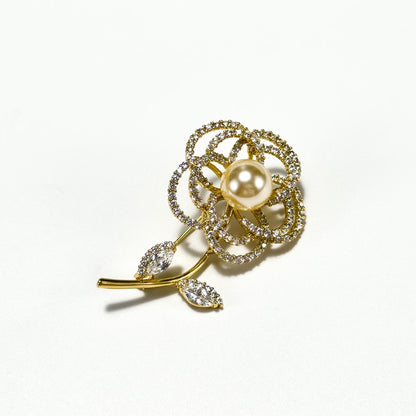 Pearl Camellia Tree Brooch