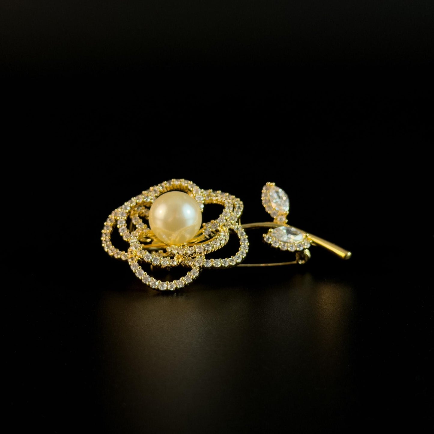 Pearl Camellia Tree Brooch