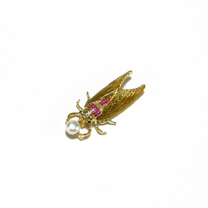 Pearl Cicada Brooch