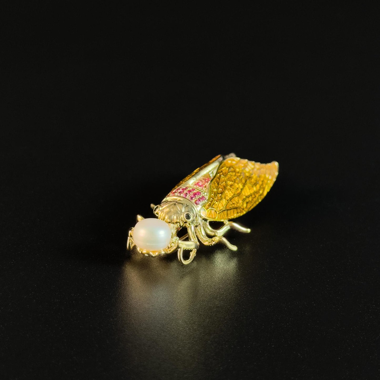 Pearl Cicada Brooch