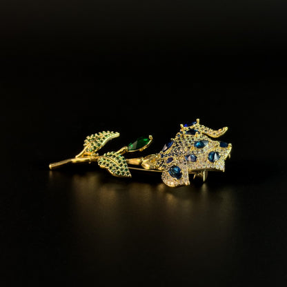 Blue Rose Brooch That Can Be Used as a Flower Brooch or a Pendant Brooch.