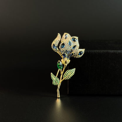 Blue Rose Brooch That Can Be Used as a Flower Brooch or a Pendant Brooch.
