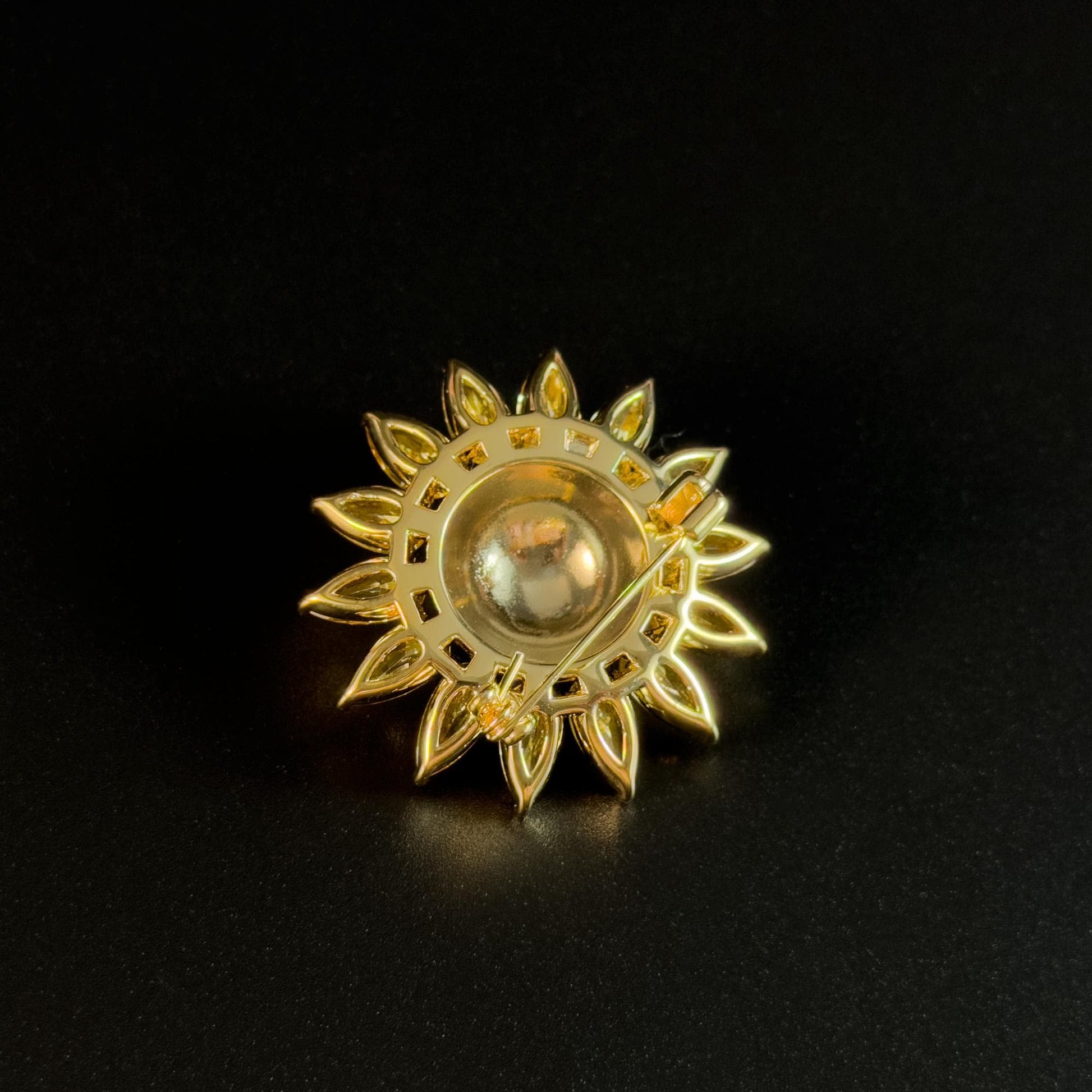 Spring-Loaded Bee and Sunflower Brooch
