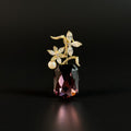 Purple Vase and Gold Flower Brooch