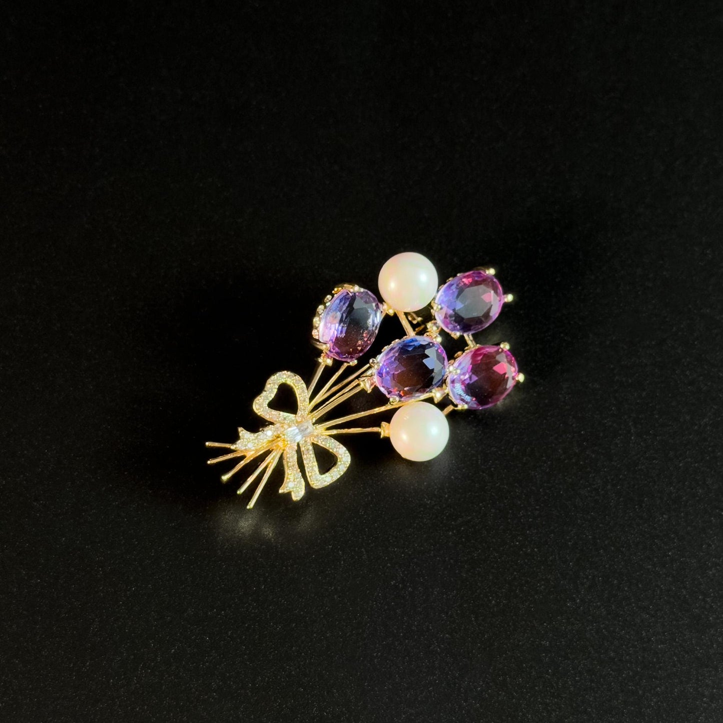 Pink Crystal Balloon Brooch