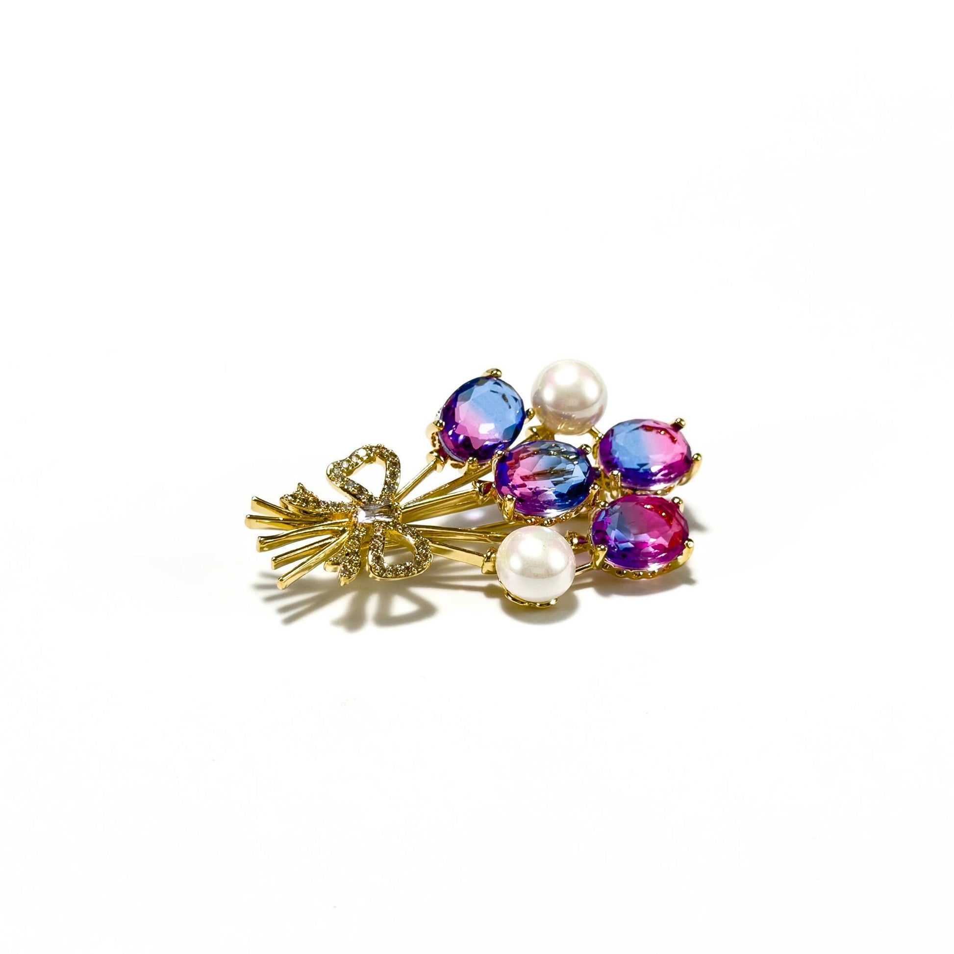 Pink Crystal Balloon Brooch