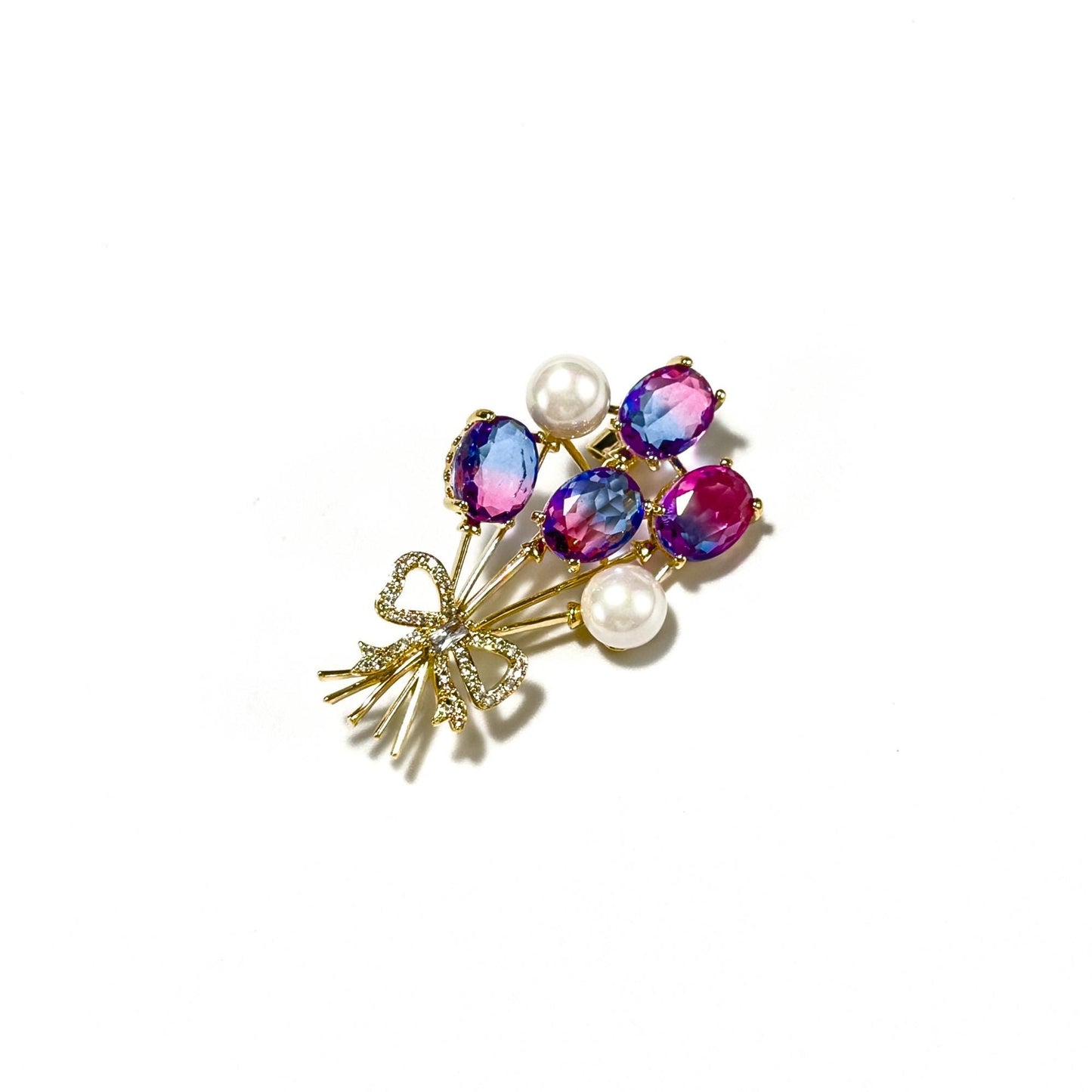 Pink Crystal Balloon Brooch