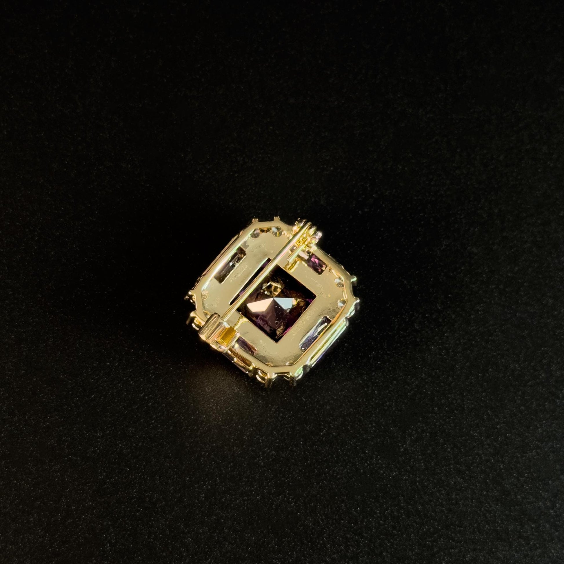 Square Amethyst Brooch