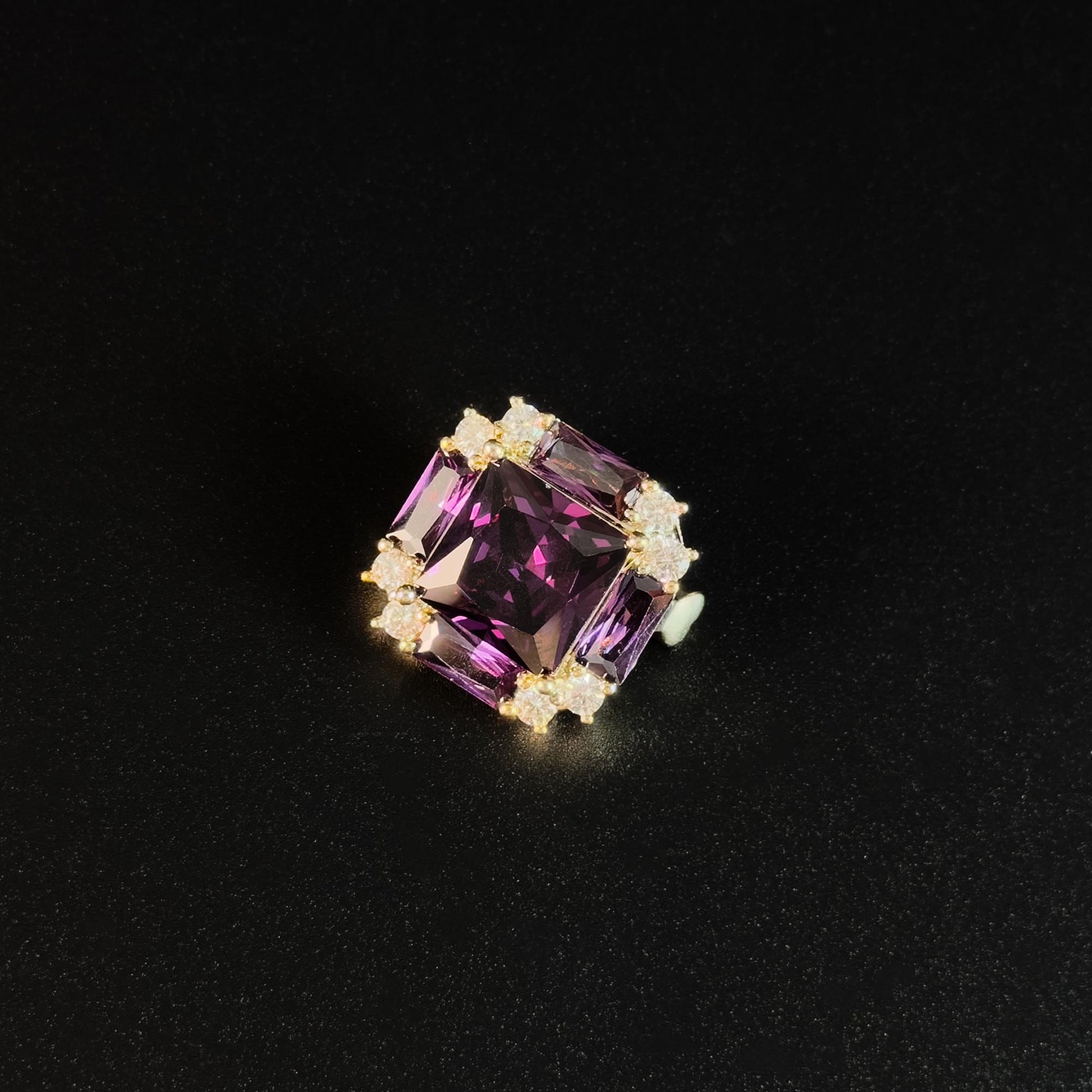 Square Amethyst Brooch