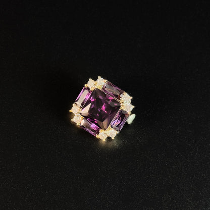 Square Amethyst Brooch