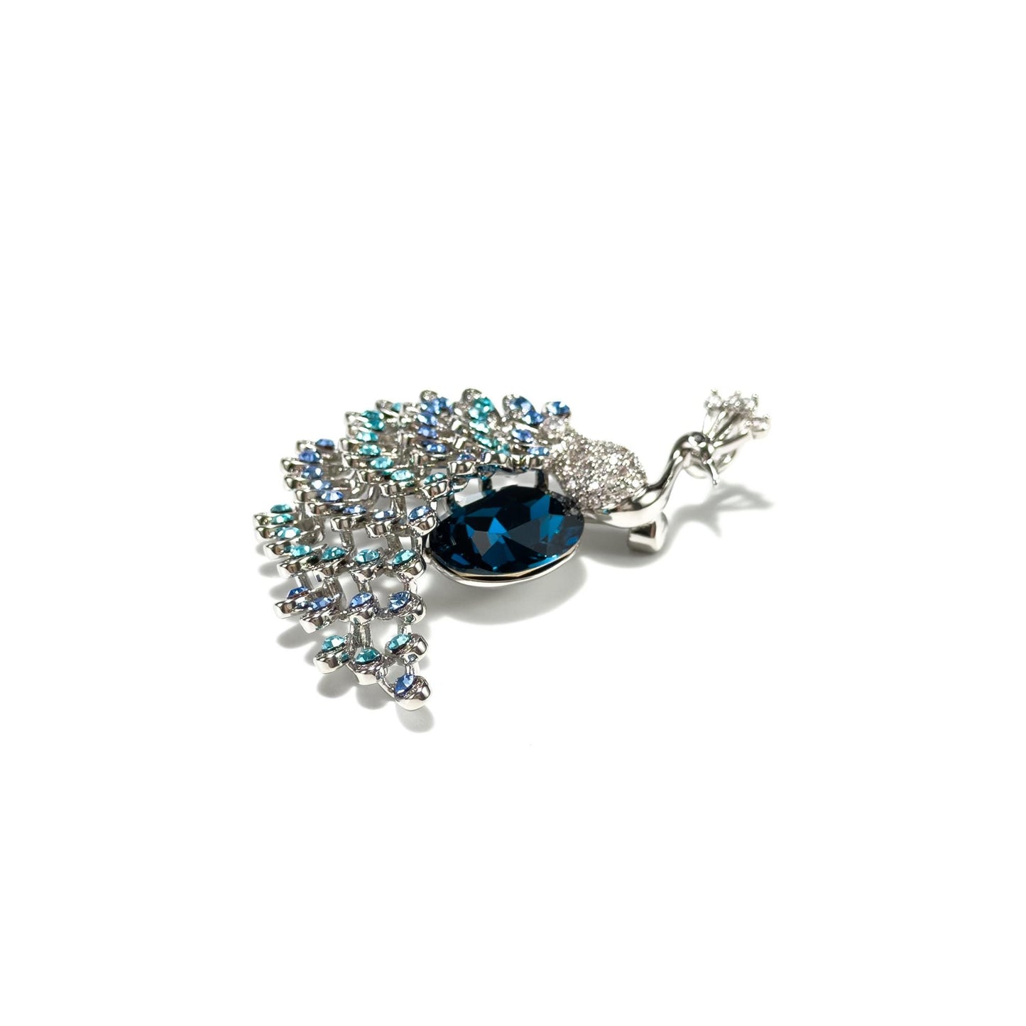 Sapphire Peacock Brooch