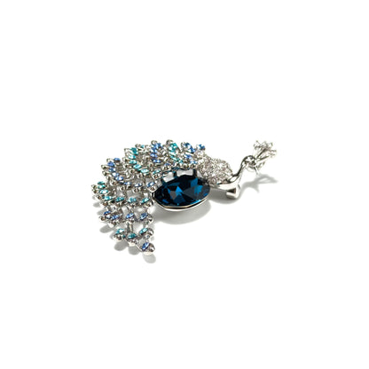 Sapphire Peacock Brooch