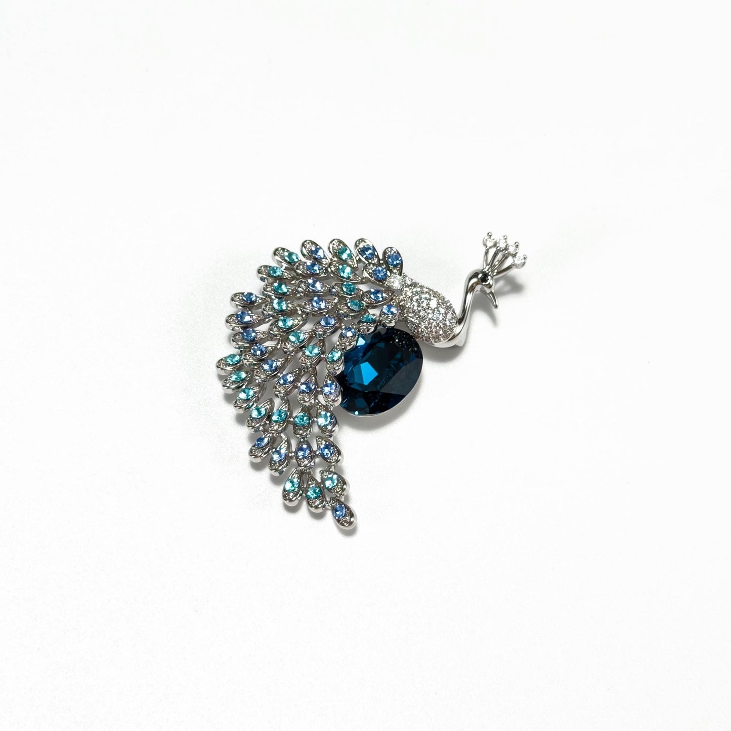 Sapphire Peacock Brooch